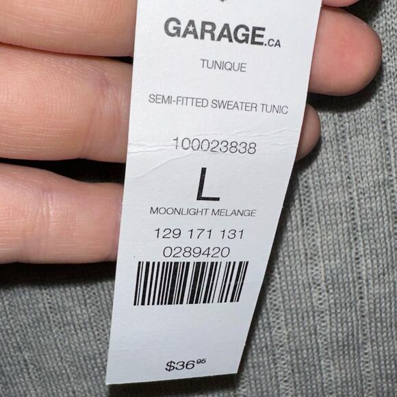 NWT Garage Semi-Fitted Sweater Tunic in Moonlight Melange Size Large - Picture 4 of 11